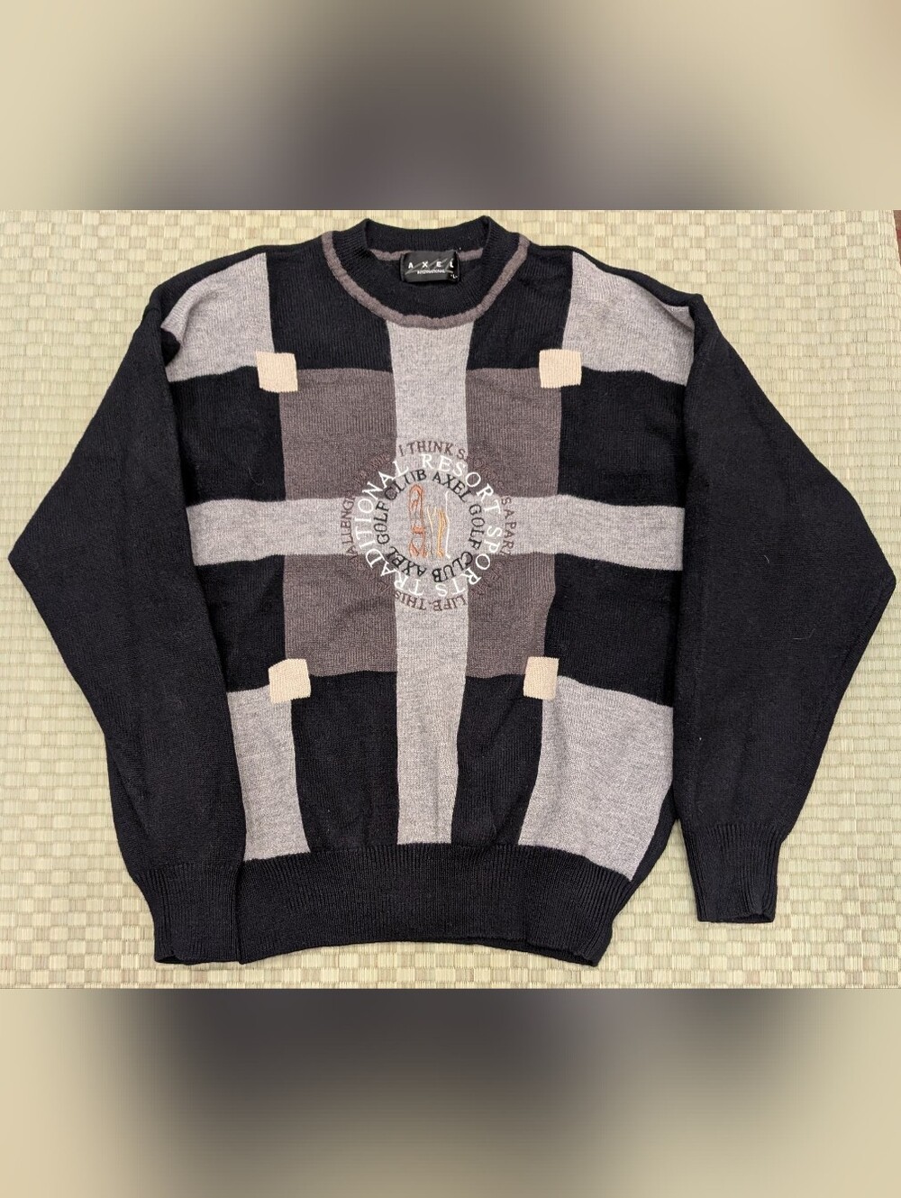 RARE Axel International x Golf Tsuruya All Wool Sweater Size Large Made in Japan